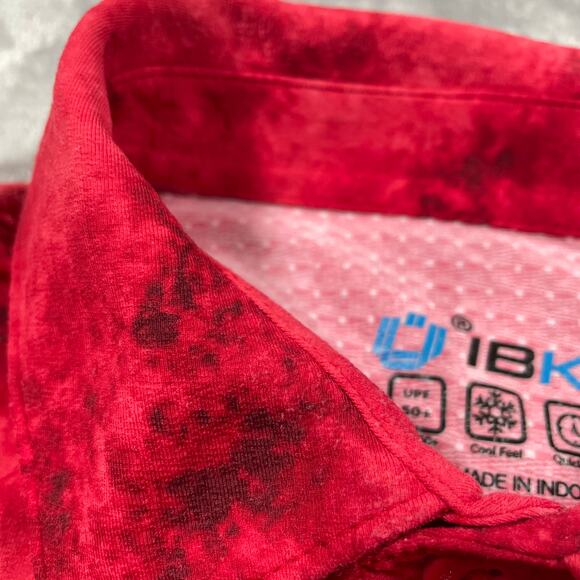 Ibkul Polo Shirt Mens Medium Red Stretch Performance Quick Dry Golf Outdoor - Picture 7 of 9